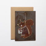 Zweig dunkel mit Eichhörnchen
